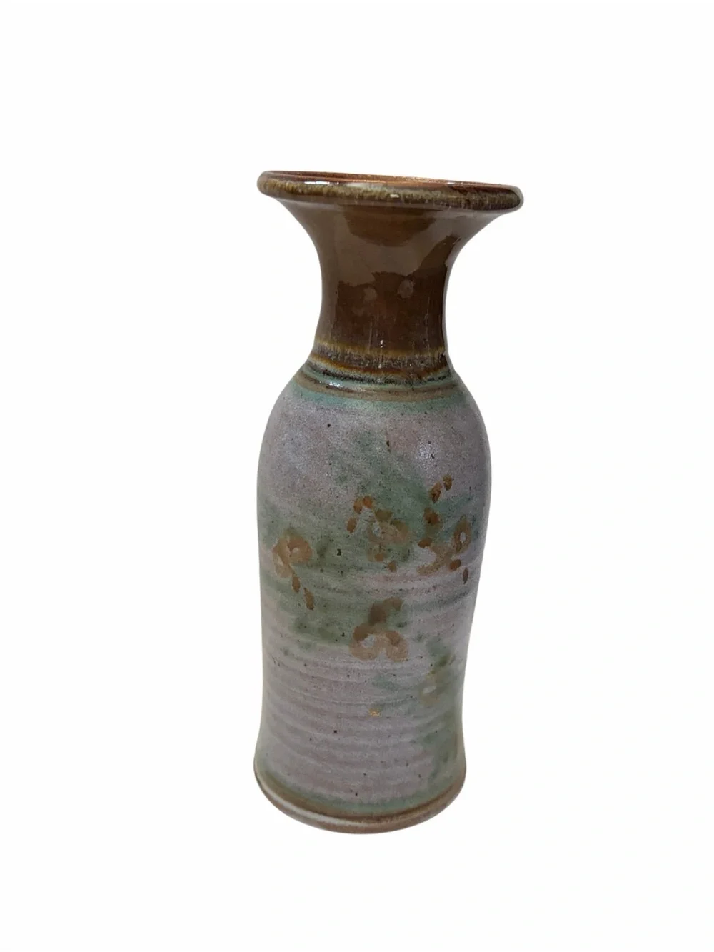 Handcrafted 8” Ceramic Studio Pottery Vase Earthy Toned
